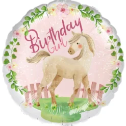 Folieballong, horse birthday girl 45 cm