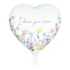 Folieballong, I love you mom vit 46 cm