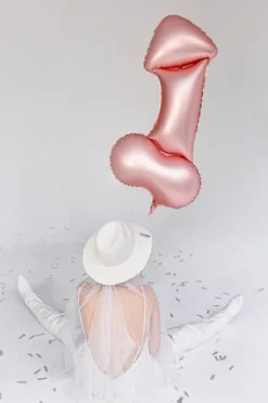 Folieballong, penis roséguld 55x112 cm