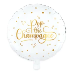Folieballong, pop the champagne vit 46 cm