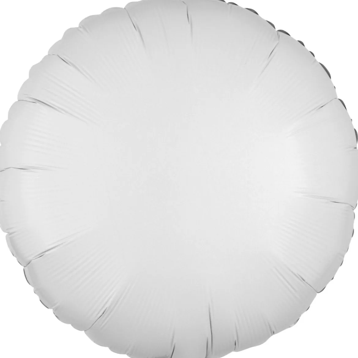 Folieballong, rund metallic vit 43 cm
