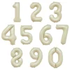 Folieballong, siffra 1 krämvit 86 cm