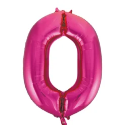 Folieballong, siffra 0 rosa 86 cm