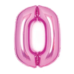 Folieballong, siffra 0 rosa 66 cm