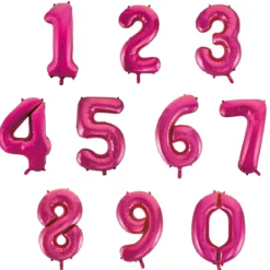 Folieballong, siffra 1 rosa 86 cm