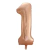 Folieballong, siffra 1 roséguld 86 cm