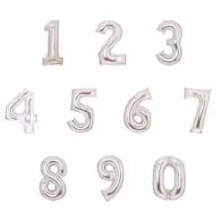 Folieballong, siffra 2 silver 66 cm