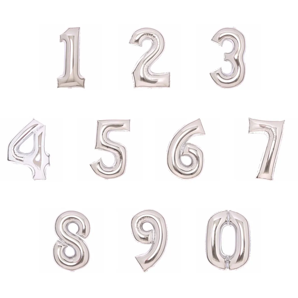 Folieballong, siffra 2 silver 66 cm