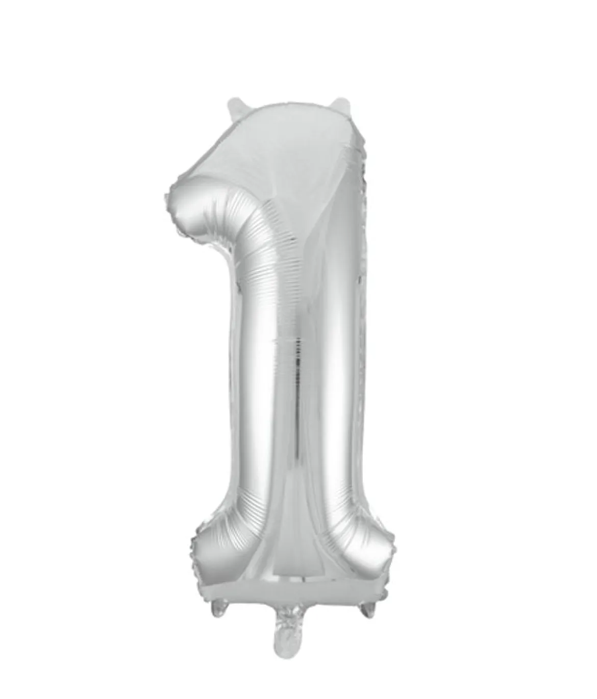 Folieballong, siffra 1 silver 86 cm