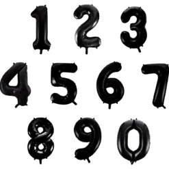 Folieballong, siffra 1 svart 86 cm