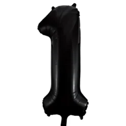 Folieballong, siffra 1 svart 86 cm