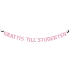 Girlang, grattis till studenten rosa 3,6 m
