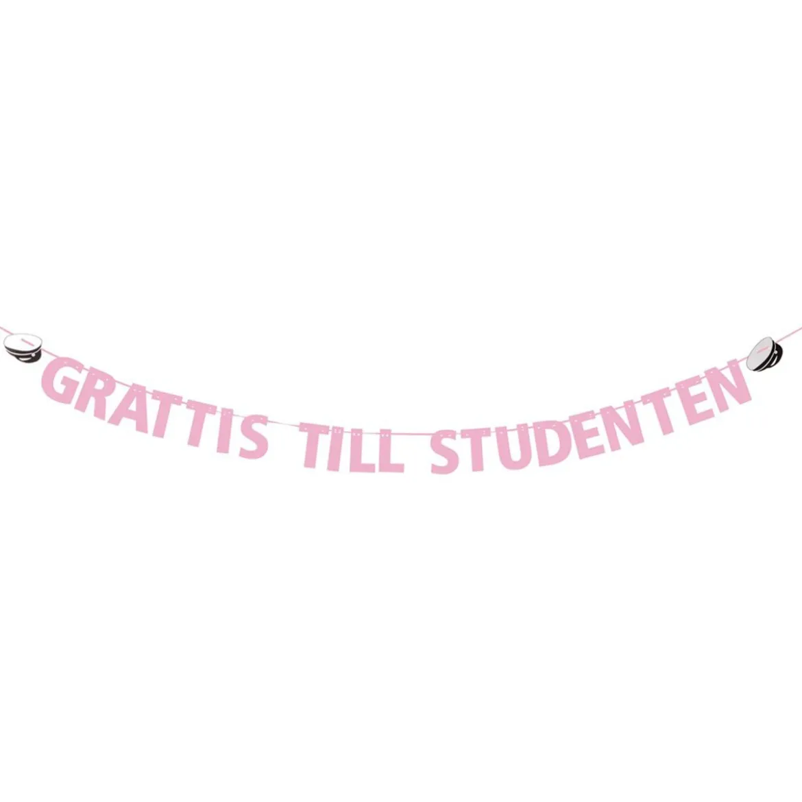 Girlang, grattis till studenten rosa 3,6 m