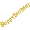 Girlang, happy birthday guld 320 cm
