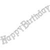 Girlang, happy birthday silver 320 cm