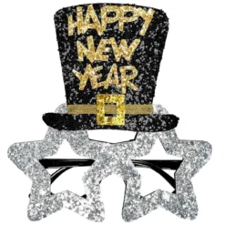 Glasögon, happy new year silver