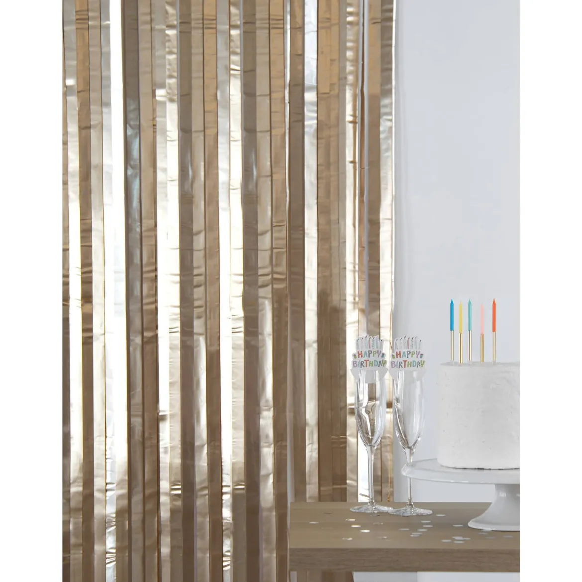 Glitterdraperi, matt guld 1x2 m