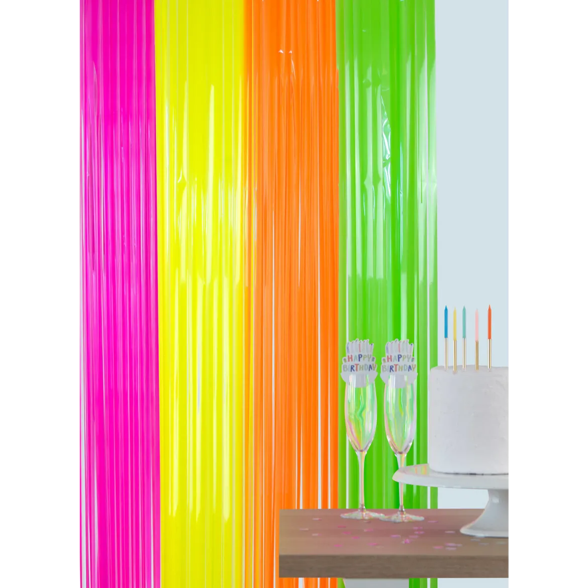 Glitterdraperi, neon 1x2 m