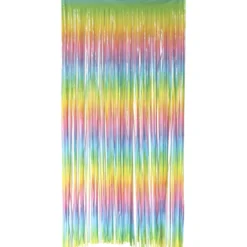 Glitterdraperi, pastell regnbåge 1x2 m