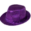 Glitterhatt, fedora lila