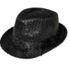 Glitterhatt, fedora svart