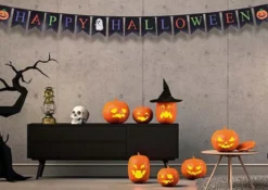 Halloweengirlang, pumpa 300 cm