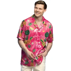 Hawaiiskjorta, summer flamingo