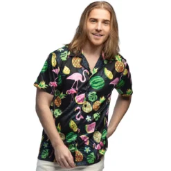 Hawaiiskjorta, swinging flamingo