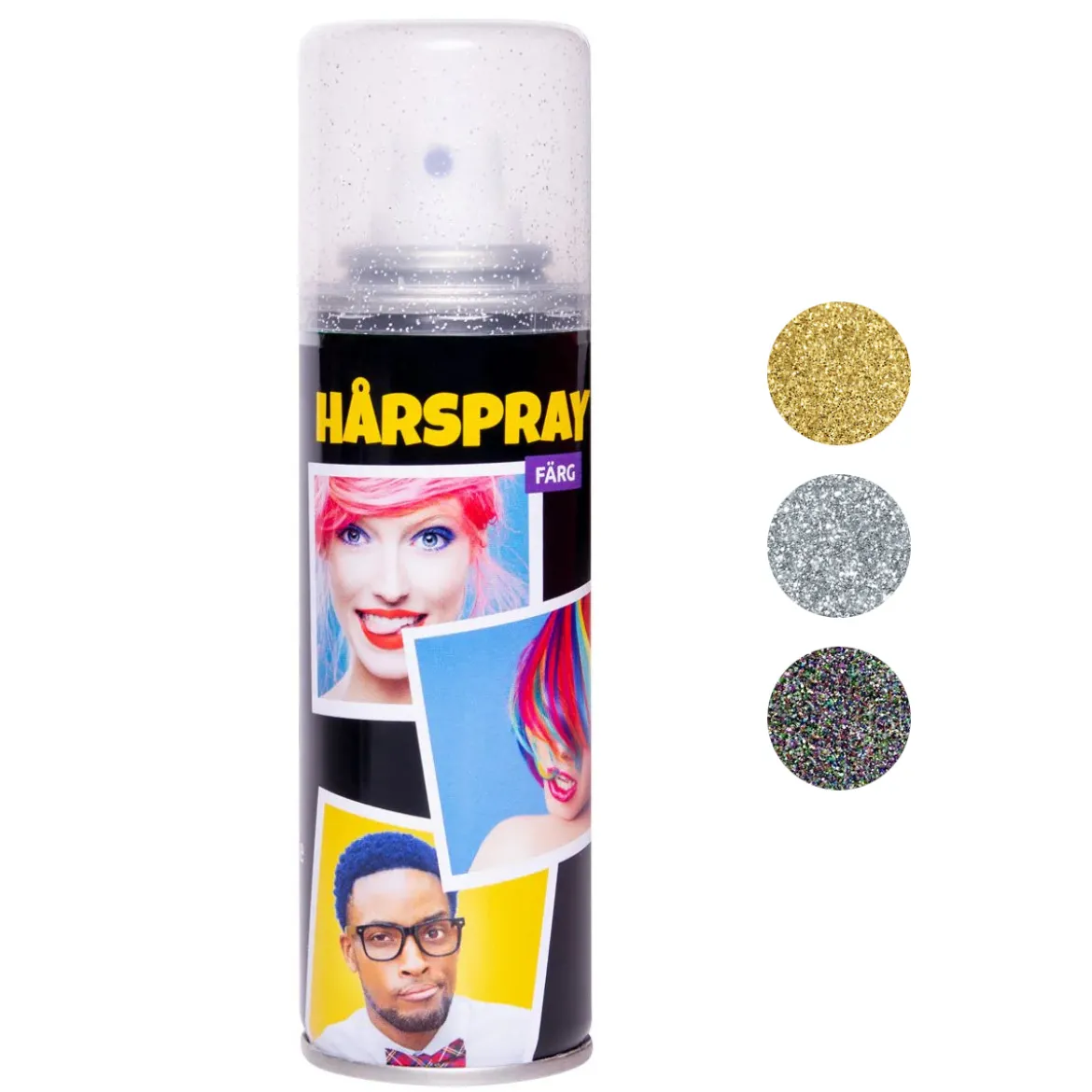 Hårspray, silverglitter