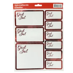 Juletiketter, god jul 9 st