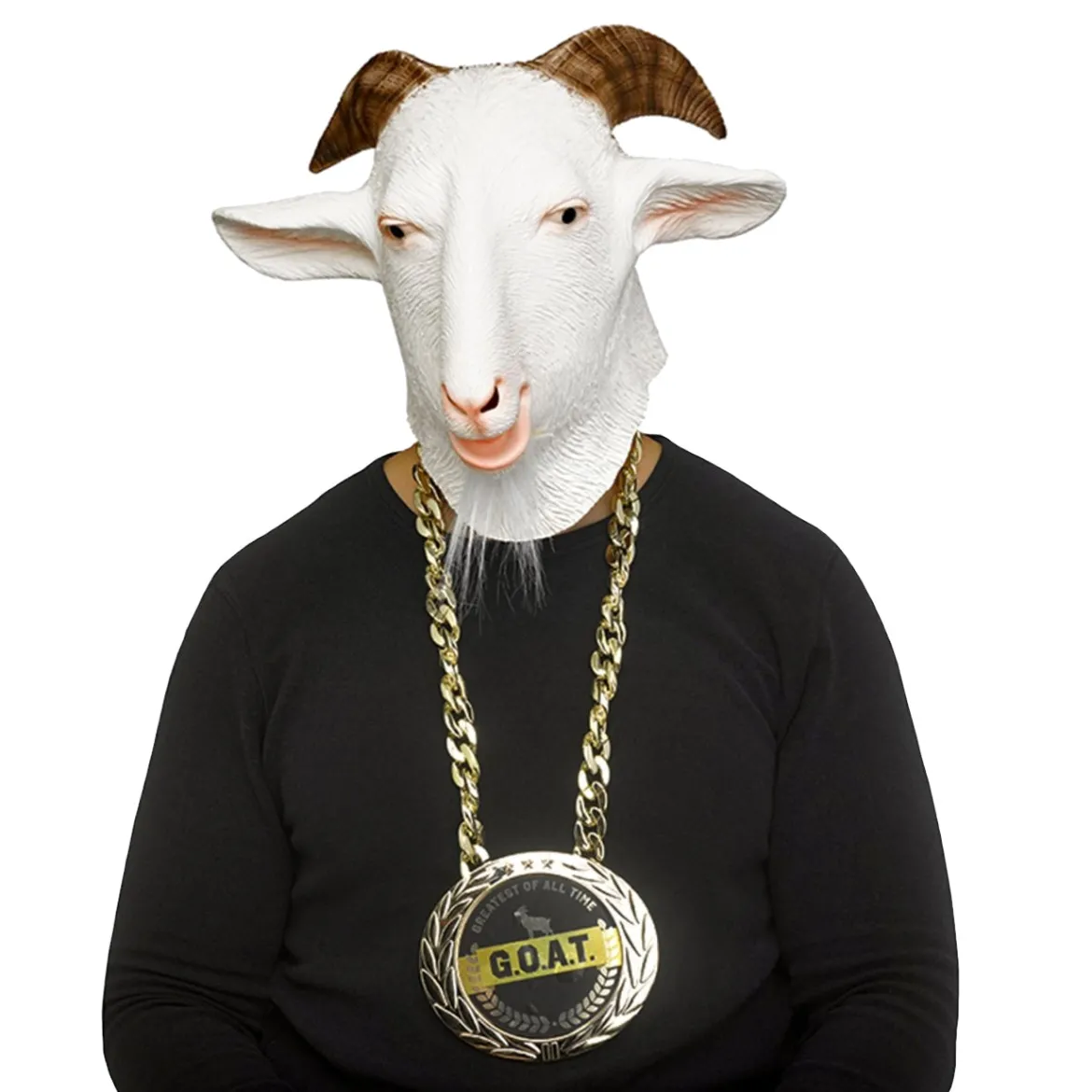 Latexmask, G.O.A.T inkl tillbehör
