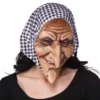 Latexmask, häxa med sjal
