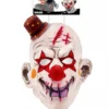 Latexmask, killer clown röd/vit