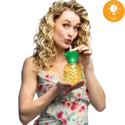 LED-drinkglas med sugrör, ananas 50 cl