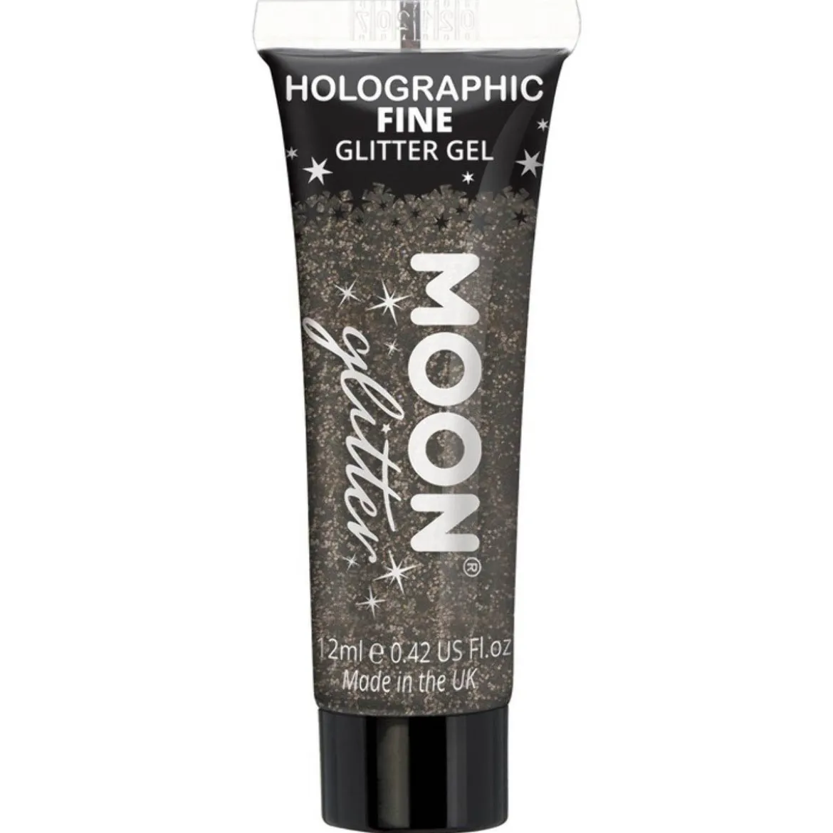 Moon Glitter Holographic Fine Glitter Gel, svart 12 ml