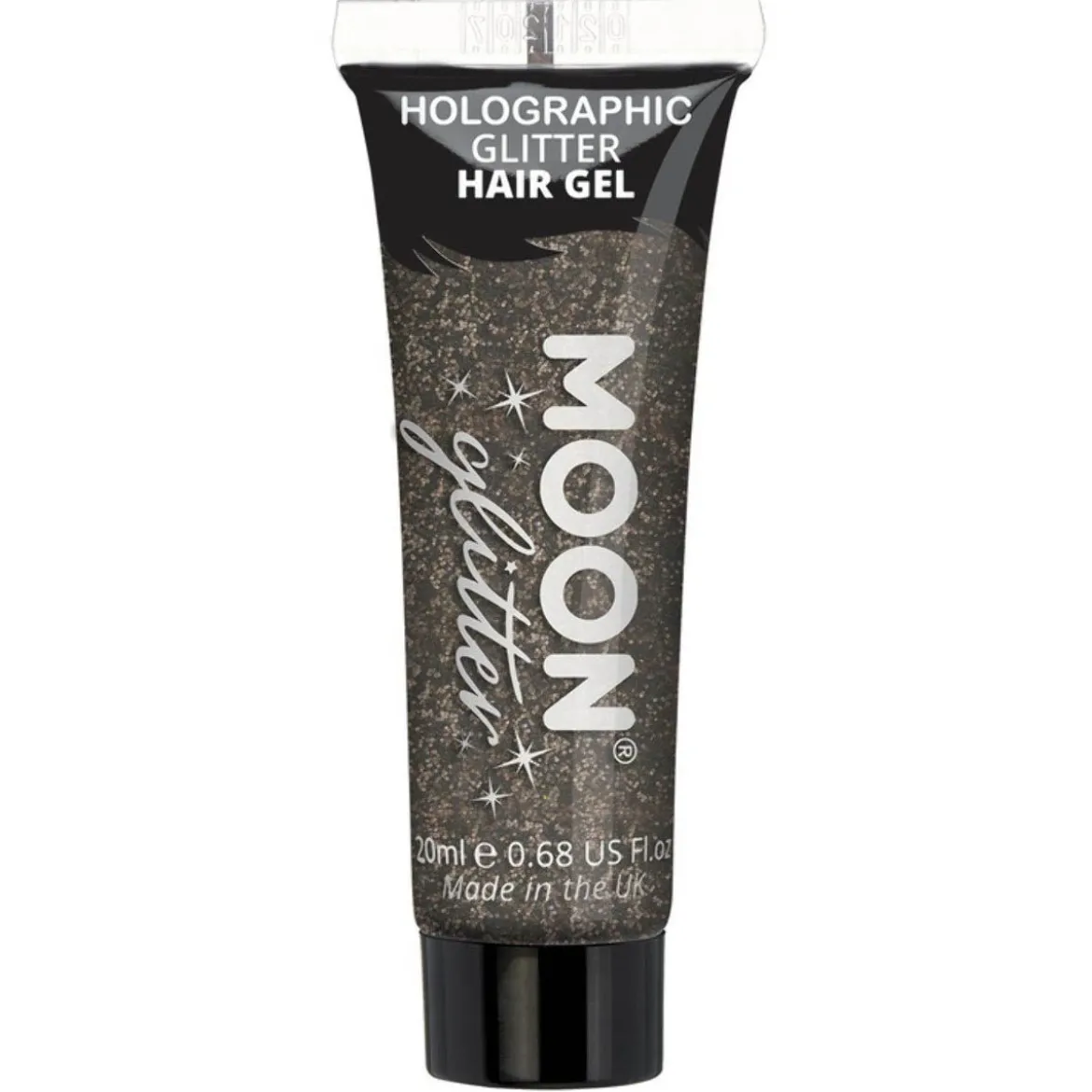 Moon Glitter Holographic Glitter Hair Gel, black 20 ml