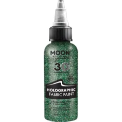 Moon Glitter Holographic Glitter Fabric Paint, green 30 ml