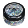 Moon Glitter Holographic Glitter Shapes, silver 3 g