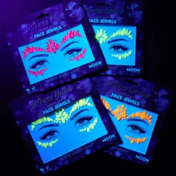 Moon Neon UV kroppsstenar, Intense Orange Face Jewels
