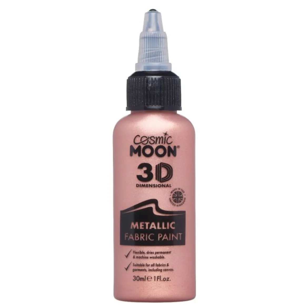 Moon Textilfärg 3D självlysande, metallic roséguld 30 ml