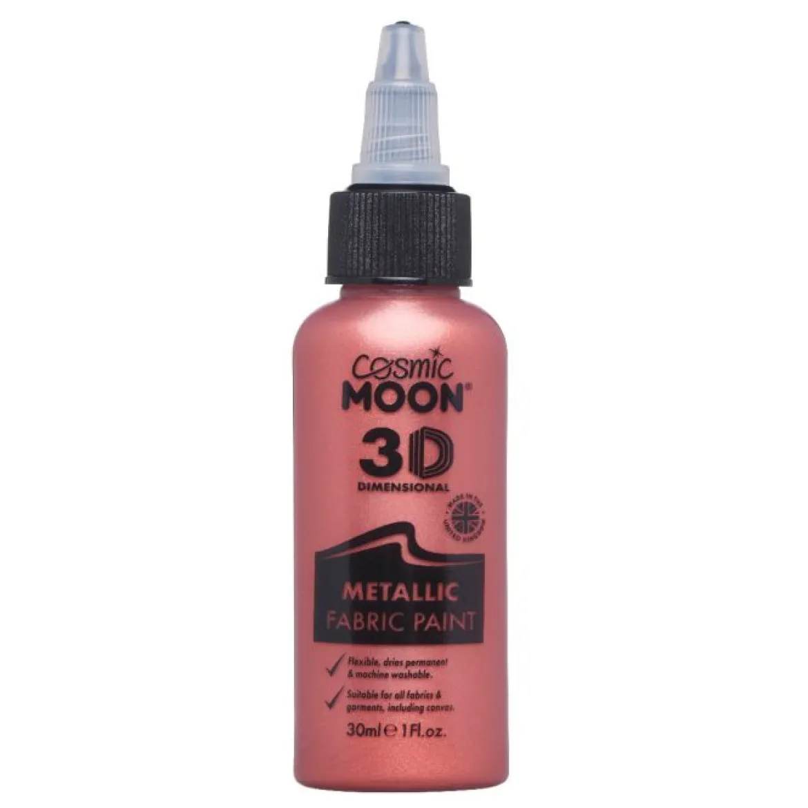 Moon Textilfärg 3D självlysande, metallic röd 30 ml