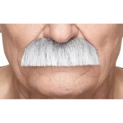 Mustasch, barkeep grå/vit