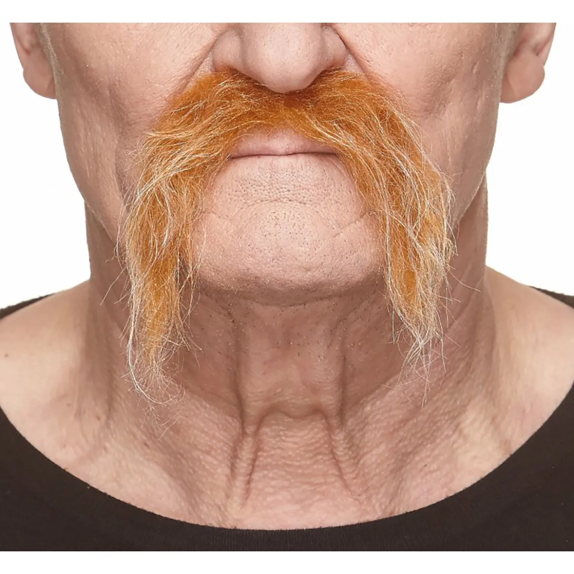 Mustasch, biker kastanj/vit