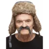 Mustasch, biker svart/vit