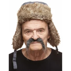 Mustasch, biker svart/vit
