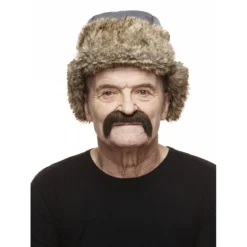 Mustasch, cowboy brun/grå