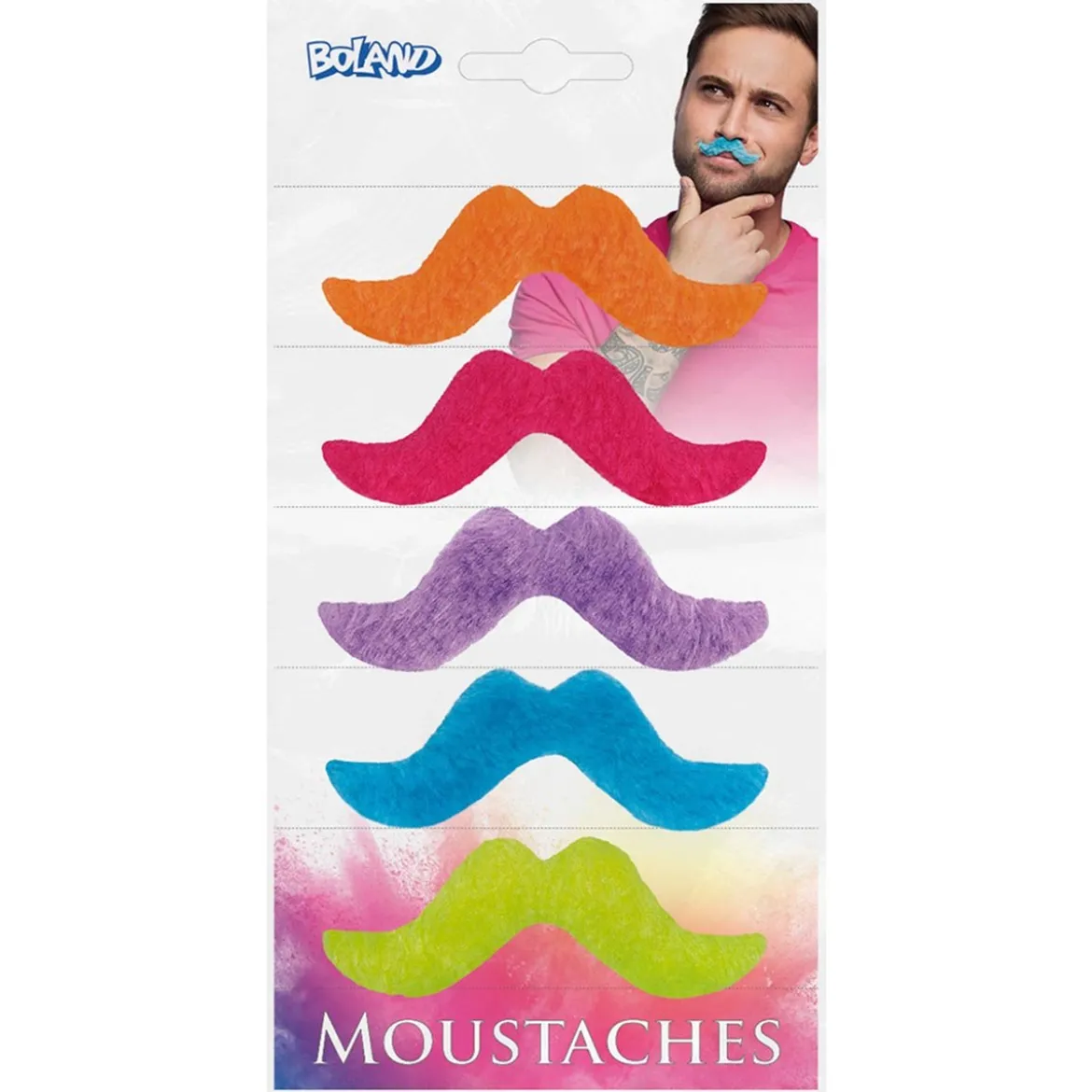 Mustascher, neon 5 st