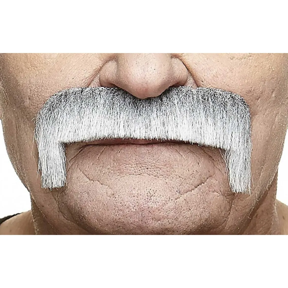 Mustasch, magnum grå/vit