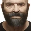 Mustasch med skägg, fisherman brun/grå