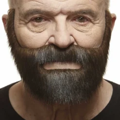 Mustasch med skägg, fisherman brun/grå